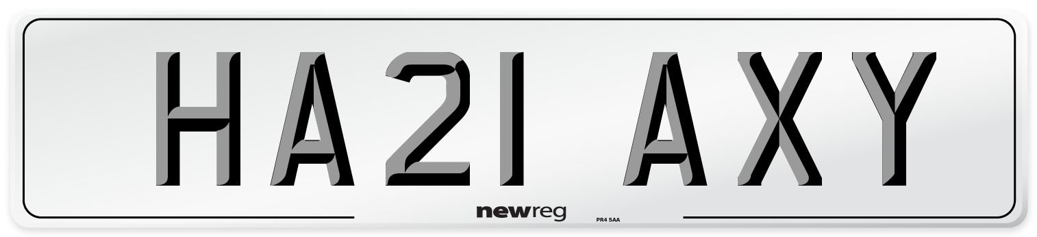 HA21 AXY Number Plate from New Reg